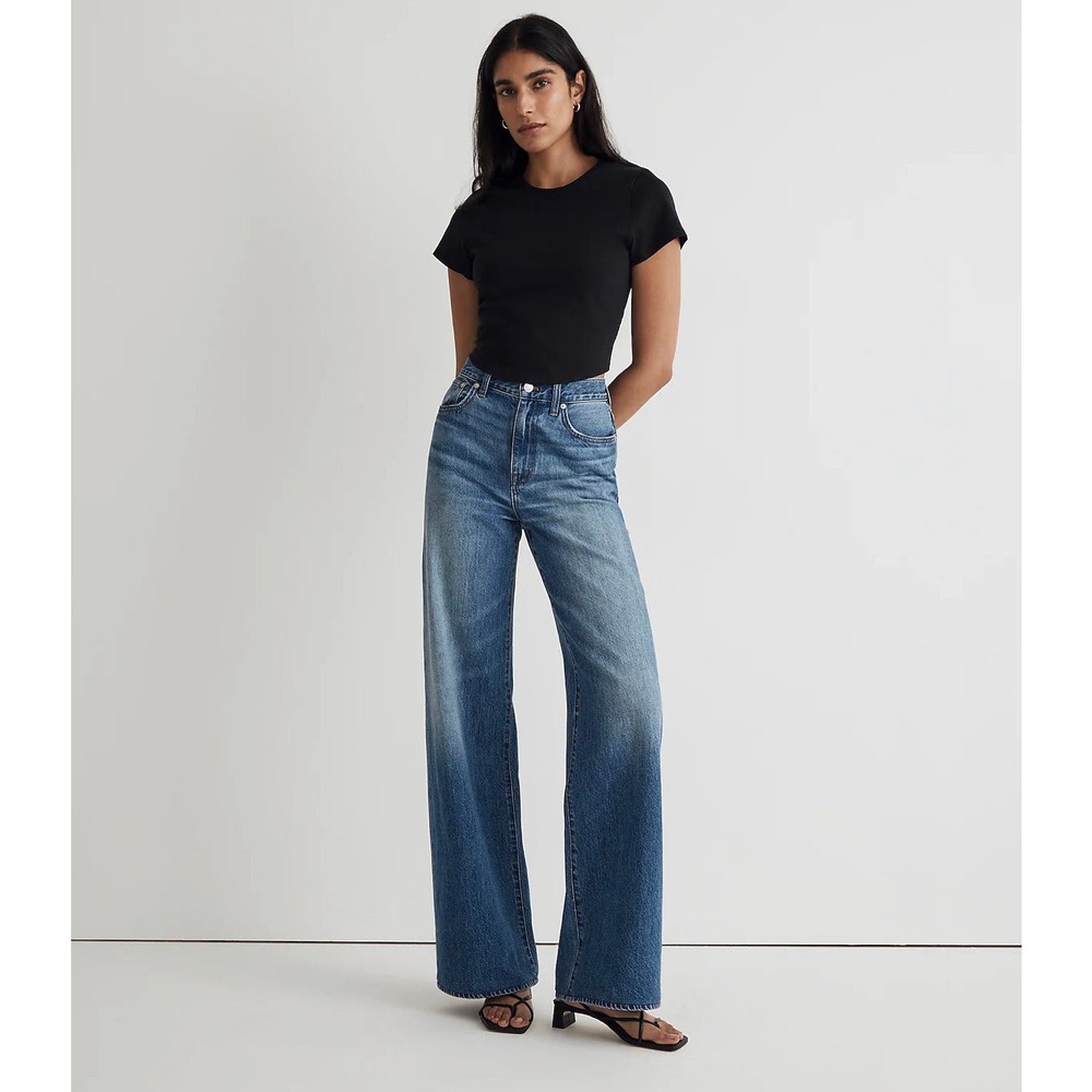 MADEWELL Blue Fannin Wash Superwide-Leg Jeans Size 26